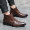 Fashion Chelsea Boots Work shoes italian Handmade Boot Shoes For Formal Dress Wedding Business MAN ANKL BOOT New cowboy boots brown