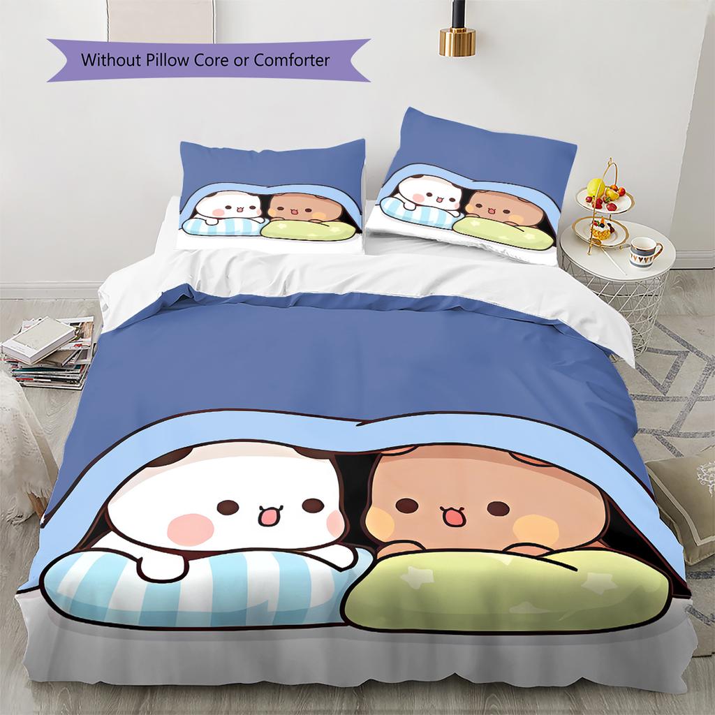Bubu Dudu Pattern Bedding,Quilt Set Quilt Cover Pillowcase Home Birthday Gift (1 * Duvet Cover + 2 * Pillowcase, Without Core)