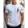 Europäische Größen Minimalistisch Weiß Aufhellend Grafischer Druck Herren Sommer Neu Klassisch Einfarbig Locker Original Kurzarm T-Shirt