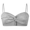Off White Womens/Ladies Glitter Cropped Tube Top
