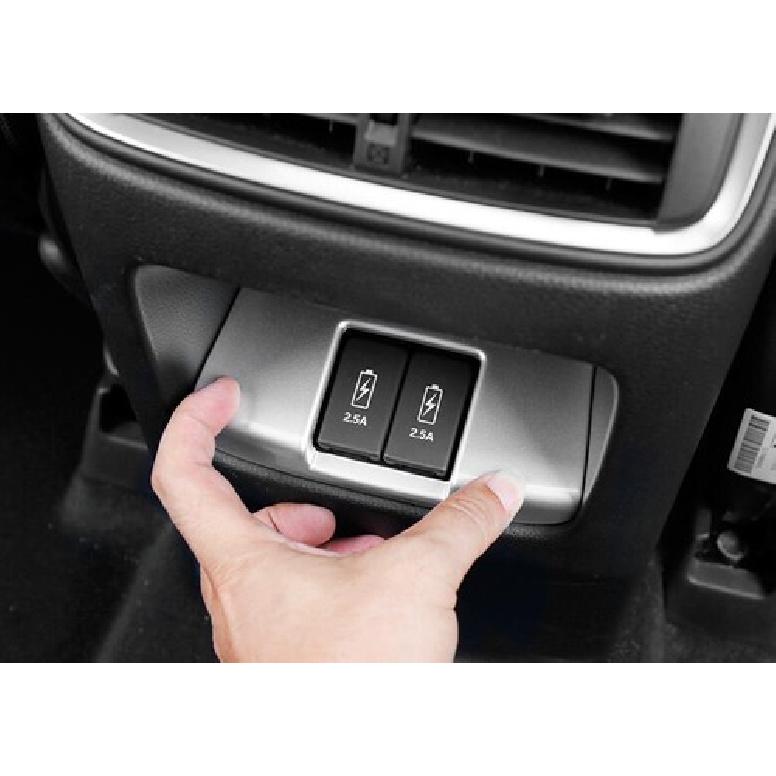 Matte Silver Rear USB Socket Switch Cover Trim Fit For Honda CRV CR-V 2017-2022