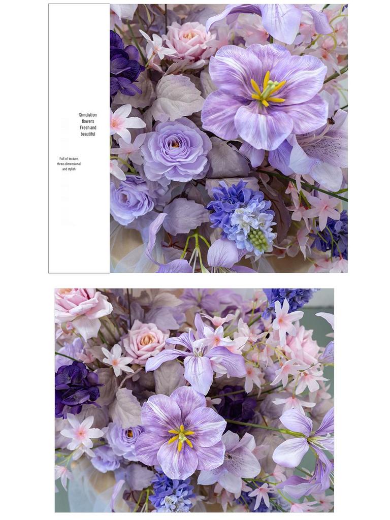 Purple Themed Wedding Arch Decoration: European Style Artificial Floral Art