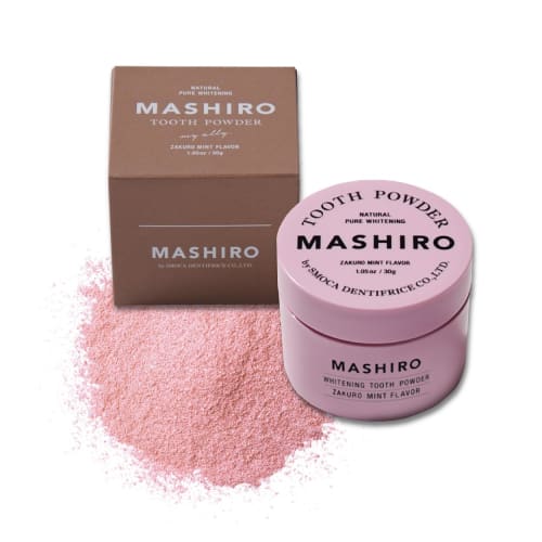 MASHIRO Medicated Whitening Powder, Pomegranate Mint, 30g (Approx. 100 uses) - Whitening Toothpaste for Stain Removal, Yellowing, and Bad Breath Relie