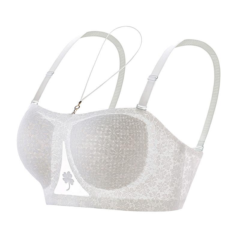 Trägerloser BH für Damen Rutschfest und Raffend Große Größe BH Anti Hängend Unsichtbar Schöner Rücken Dünner BH