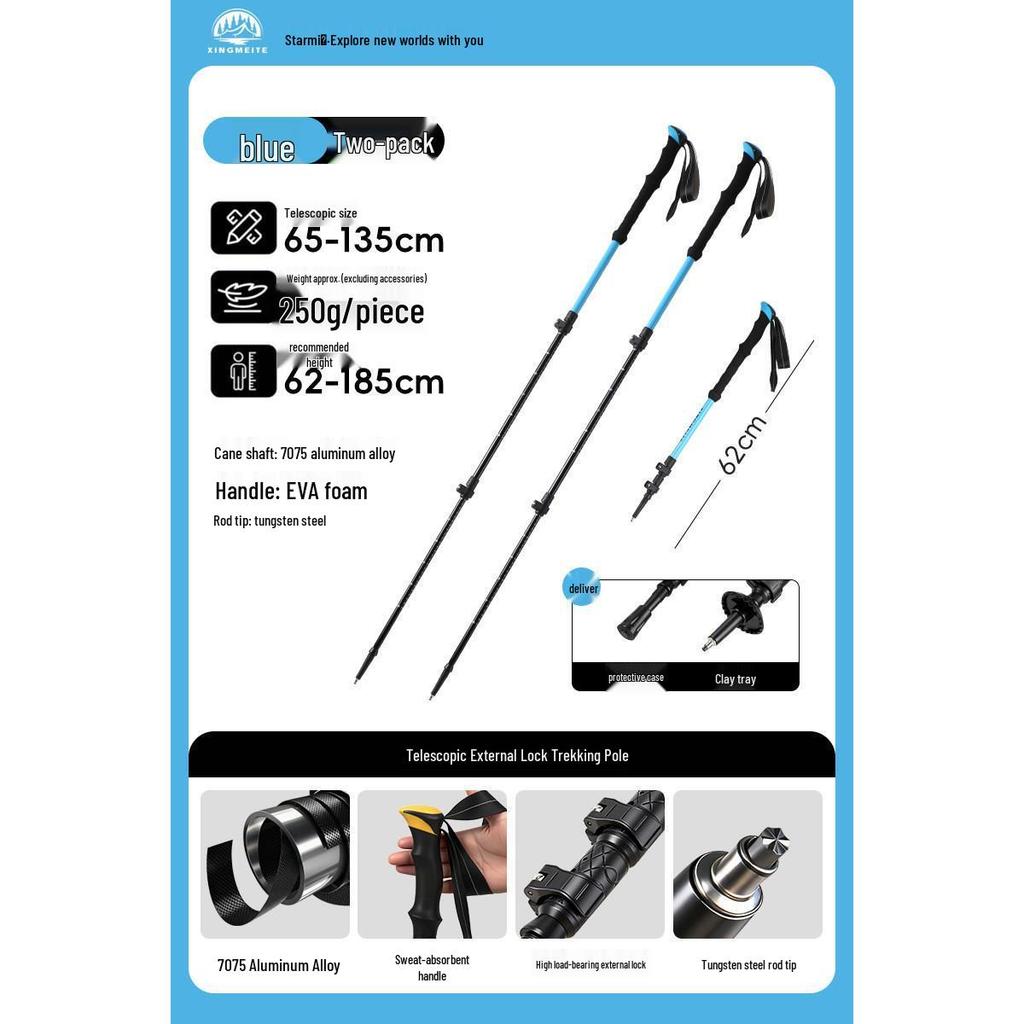Kids' Folding Trekking Poles: Aluminum, Non-slip, Shock-Absorbing Design for Outdoor Hiking