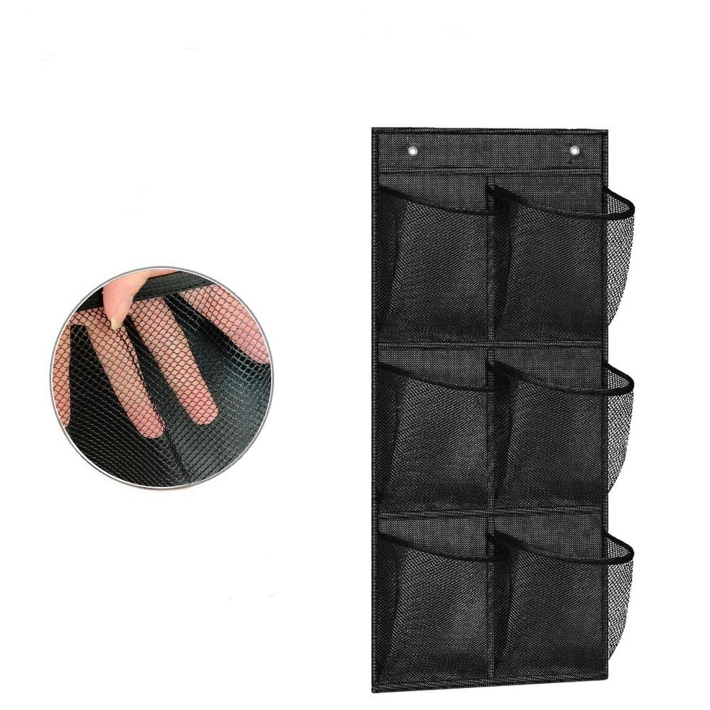 Wall-Mounted Storage Bag 6 Grids Clear Pockets Mesh Closet Shoe Holder Space Saving Non-woven Fabric