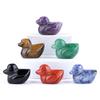 1Pc Natural Stone Hand Carved Mini Duck Figurine 17-20×25-28mm Polished Crystal Little Duck Statue Reiki Healing Mini Desk Terrarium Decor Craft Gift