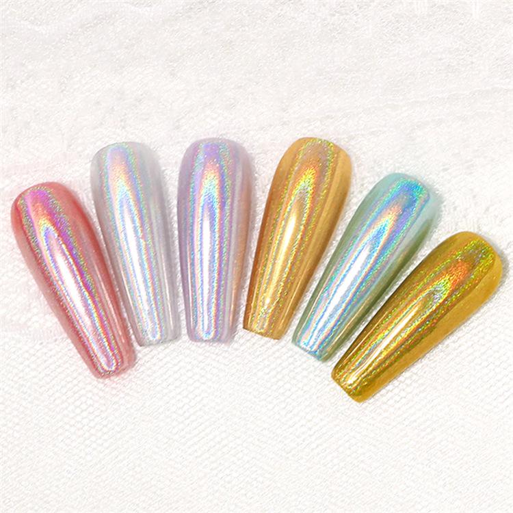 Solid Laser Powder for Nail Art: Gold, Silver, Titanium, and Mirror Glitter