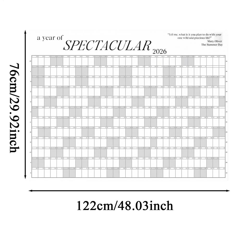 

2026 Yearly Wall Calendar Poster with Stickers Large Planning Schedule Home Office Organization Time Management Tool