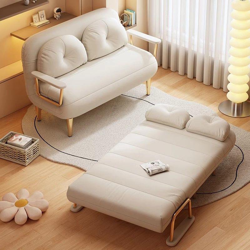 Cream Multi-Functional Folding Sofa Bed for Small Spaces