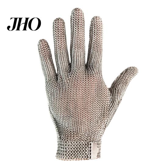 Stainless Steel Mesh Hand Protection Cut Resistant Glove Metal Adjustable Food Processing Gloves Wrist Buckle Multi-Purpose Butcher for Kitchen