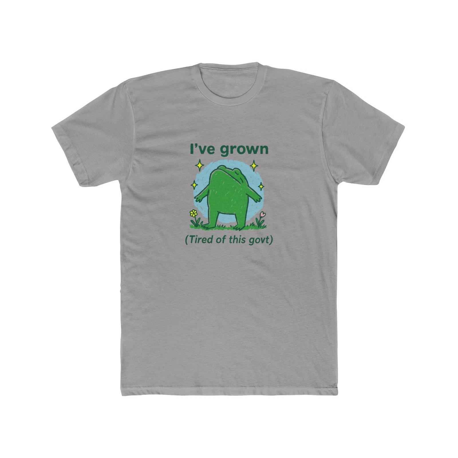 Sassy Grown Tired Frog Political Satire T-Shirt XL