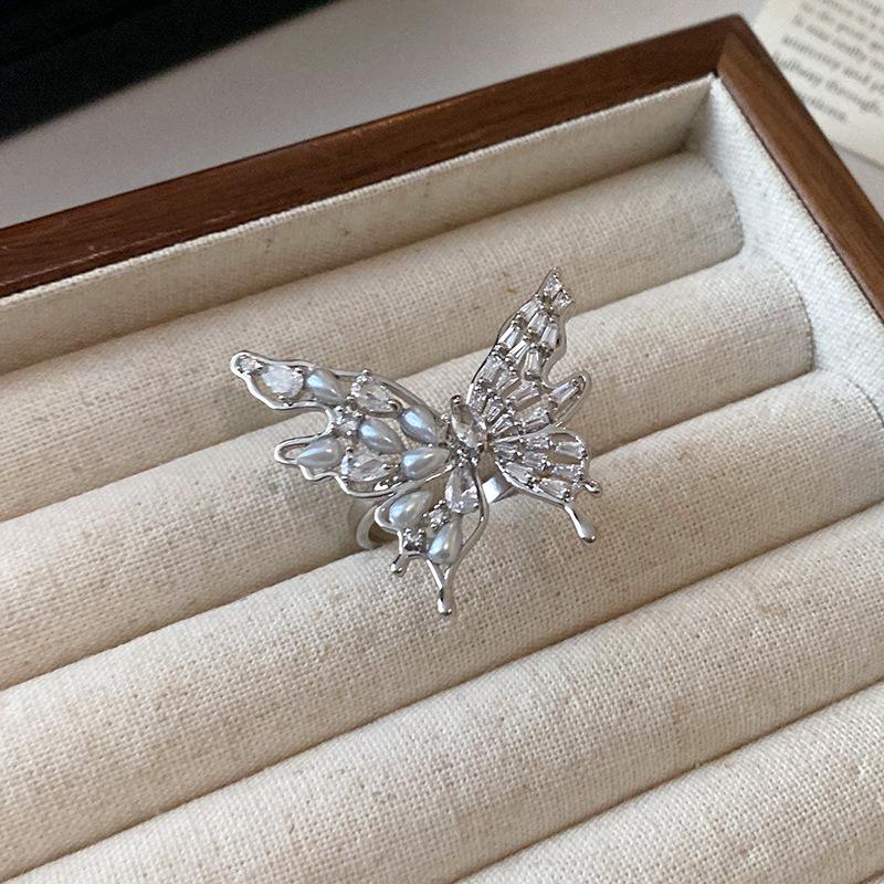 5A Grade Zircon Bauhinia Pattern Open Ring - Luxurious, Versatile, Exquisite Jewelry for Women