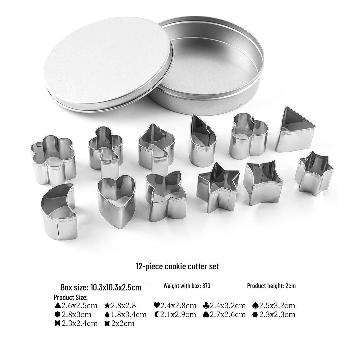 

Stainless Steel Geometric Mini Biscuit & Cookie Cutter Set