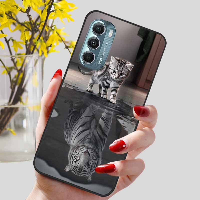 Fashion Lovely Cute Black TPU Silicone Phone Cover for Motorola Moto G Stylus 4G 5G 2022 Protect Soft Bumper Shells Coque Capa