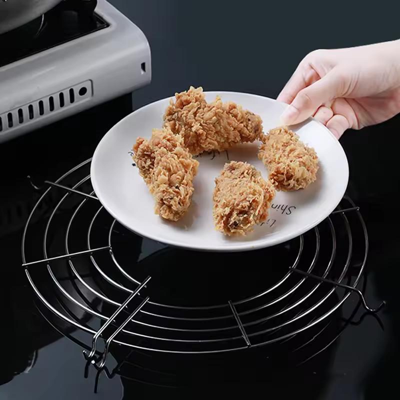 32cm Stainless Steel Oil Strainer Rack Oil Drainer Mesh Foldable Gadgets Frying Pan Oil Drain Rack