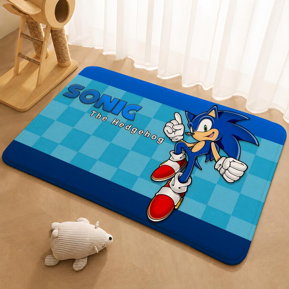 Classic Anime S-Sonic Characters Floor Mat Floor Mat Soft Flannel Non-Slip Door  Rug for Living Room