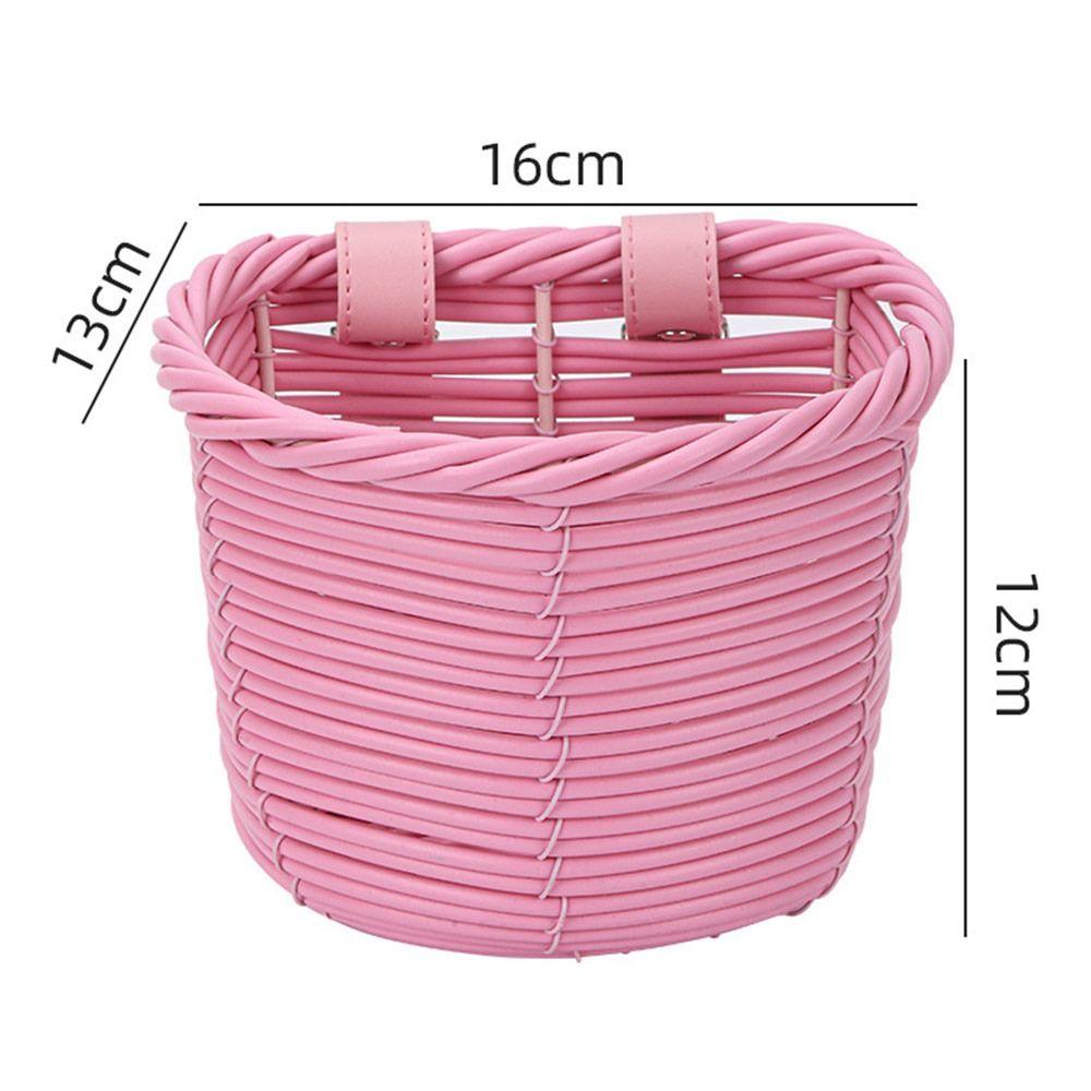 7 Styles Front Handle Carrier Retro Woven Children's Bicycle Scooter Basket Front Riding Basket