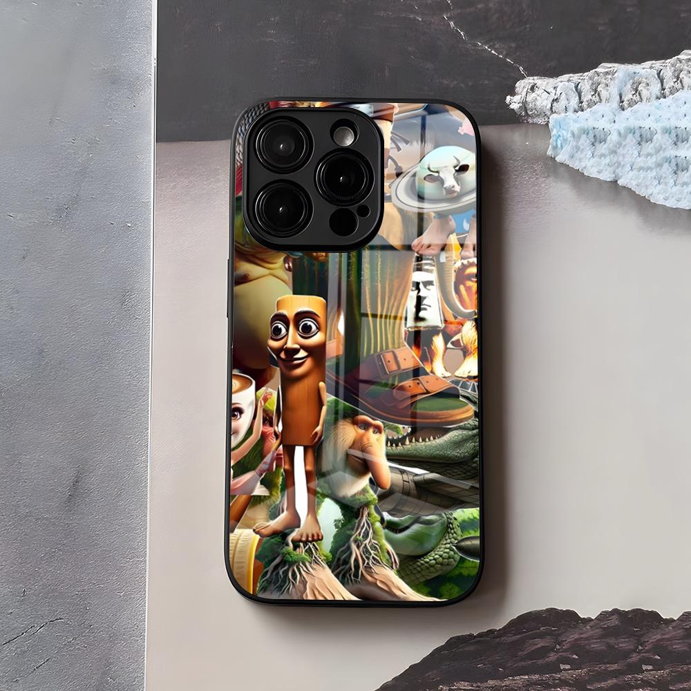 Animals Italian Brainrot Phone Case For IPhone 17 Air 16 E Pro Max 15 14 13 Mini 12 Pro 11 Max Plus Black Glass Cover