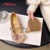 Fashion Aphixta Big Flowers Woman Flats Metal Chain Women Loafers Suede Soft Woman Casual Shoes for Women Ladies Shoes zapatos mujer