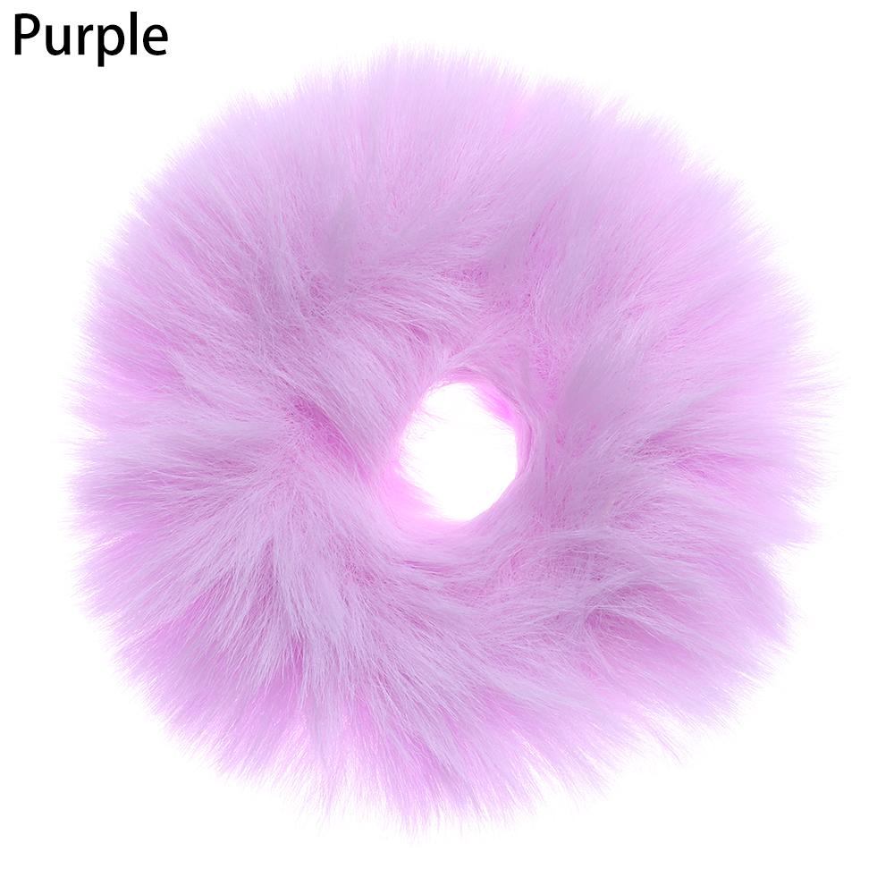 Fashion Women and Girls Hair Bobbles Faux Rabbit Fur Pom Pom Hair Tie Ponytail Holders Elastic  Hair Bands Fur Hair Scrunchies