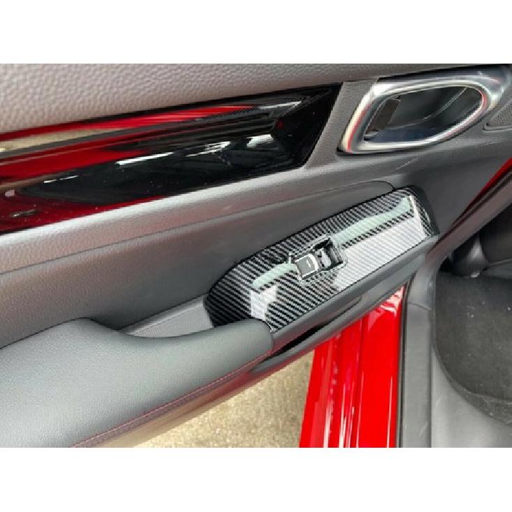 Carbon Fiber Interior Door Window Switch Panel Cover For -2025 Honda Civic