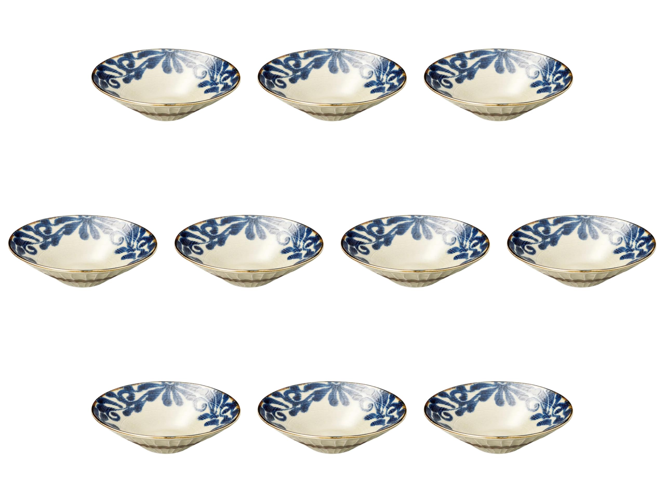

Set of 10 Large Southern Style Deep Plates x Medium Serving Bowls by Setomonohonpo [24.5 6.6 cm]