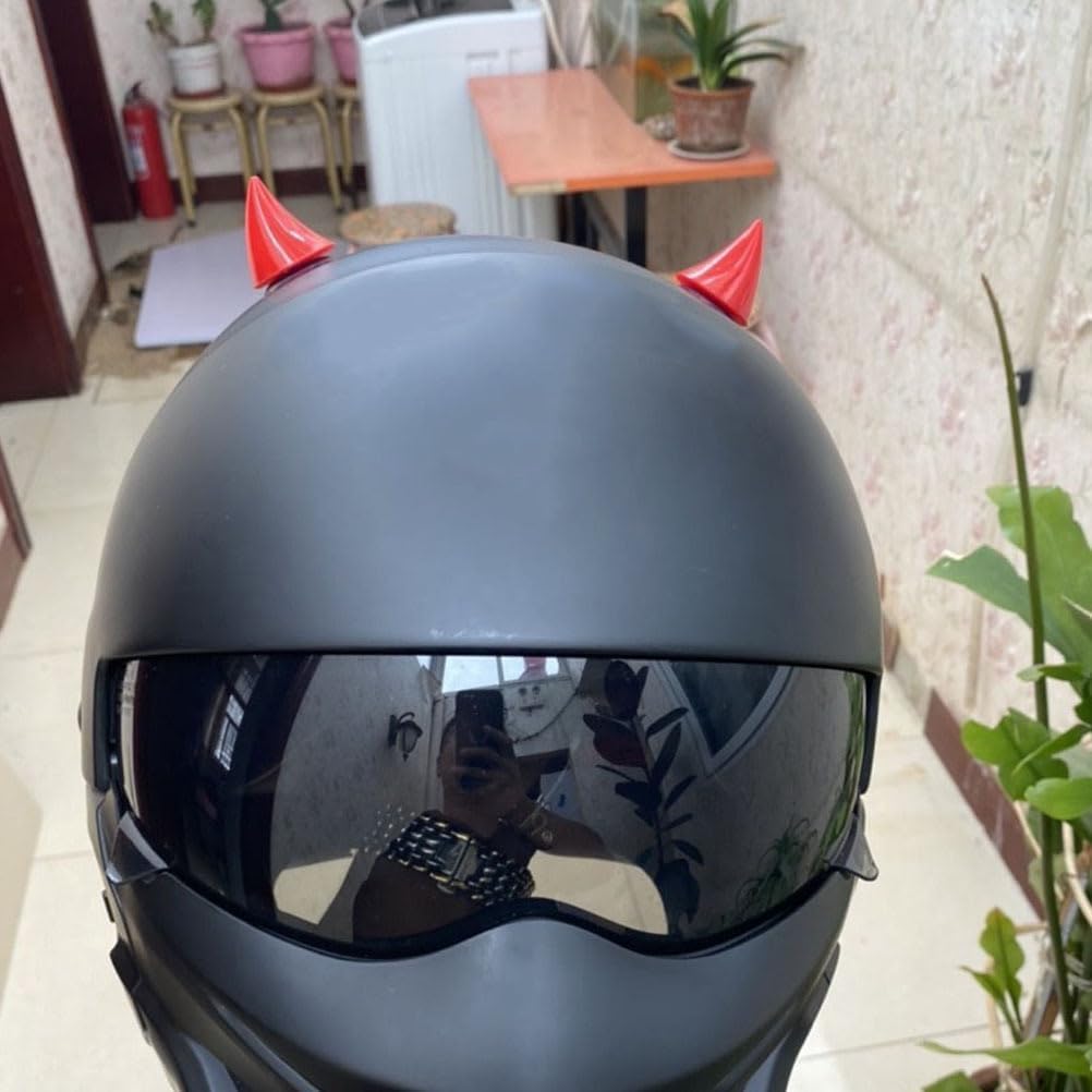 Motorcycle Helmet Horns with Suction Cups 1.57 Inch Reusable Decorative Horn Accessories for Bike Ski and Motorcycle Helmets