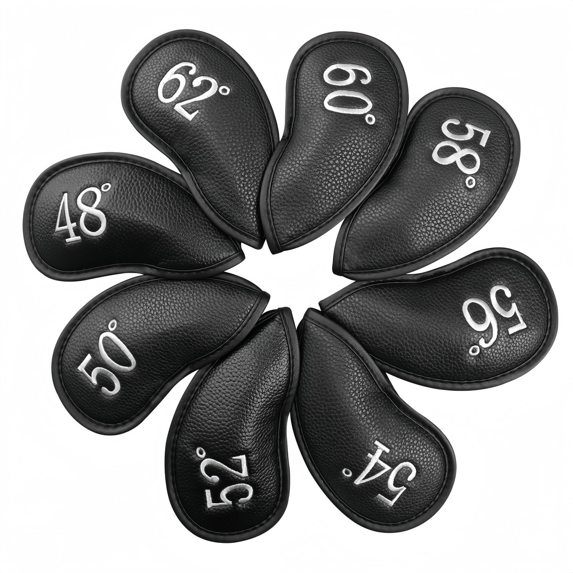 

Golf Iron Velcro Golf Head Premium Synthetic Abrasion Embroidered Wedge Head Protection Cover, Closure, Cover, Leather, Lightweight, Resistant,