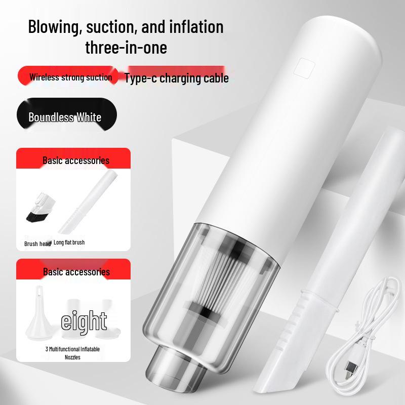 

Компактный ручной беспроводной автомобильный пылесос двойного назначения: Мощное всасывание и выдув для дома и автомобиля.