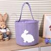 Easter Bunny Basket Plaid Gingham Easter Bucket with Handle Cute Egg Hunting