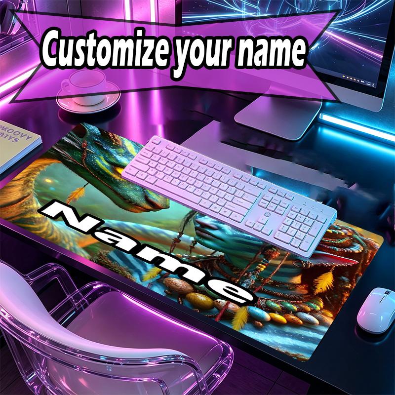 Tapis de souris personnalisé avec nom et avatar, Tapis de bureau pour ordinateur portable PC, Tapis de bureau décoratif pour la maison, Support pour clavier, Cadeau