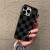 Simple Classic Plaid Black and Gray Checkerboard Mobile Phone Case iPhone16promax Anti-hand Sweat and Anti-drop Matte Protective Case
