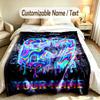 Neon-Thema Individuelle Decke Personalisierter Name & Text Maßgeschneiderte Weiche Warme Überwurfdecke Heimdekoration