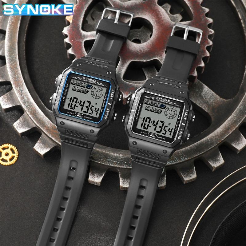 Top Brand New Shock Resistant Outdoor Sports Waterproof Men's Electronic Watch Retro Square Student Watch