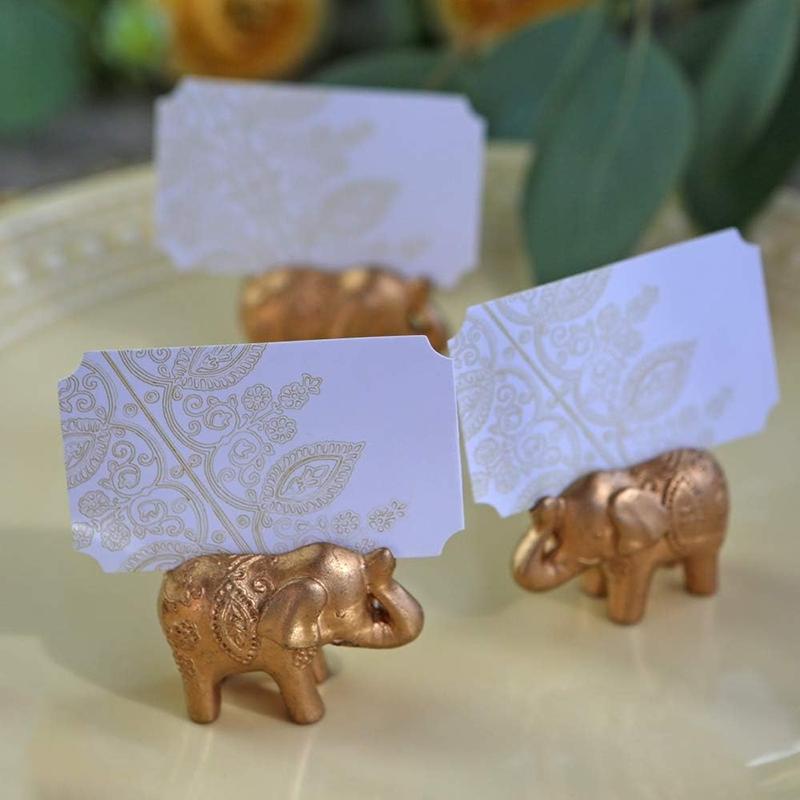 WTEMPO Elephant Shaped Design Business Card Holders Office Note Holders Home Kitchen Message Holders DIY Photo Holders Seat Number Holders