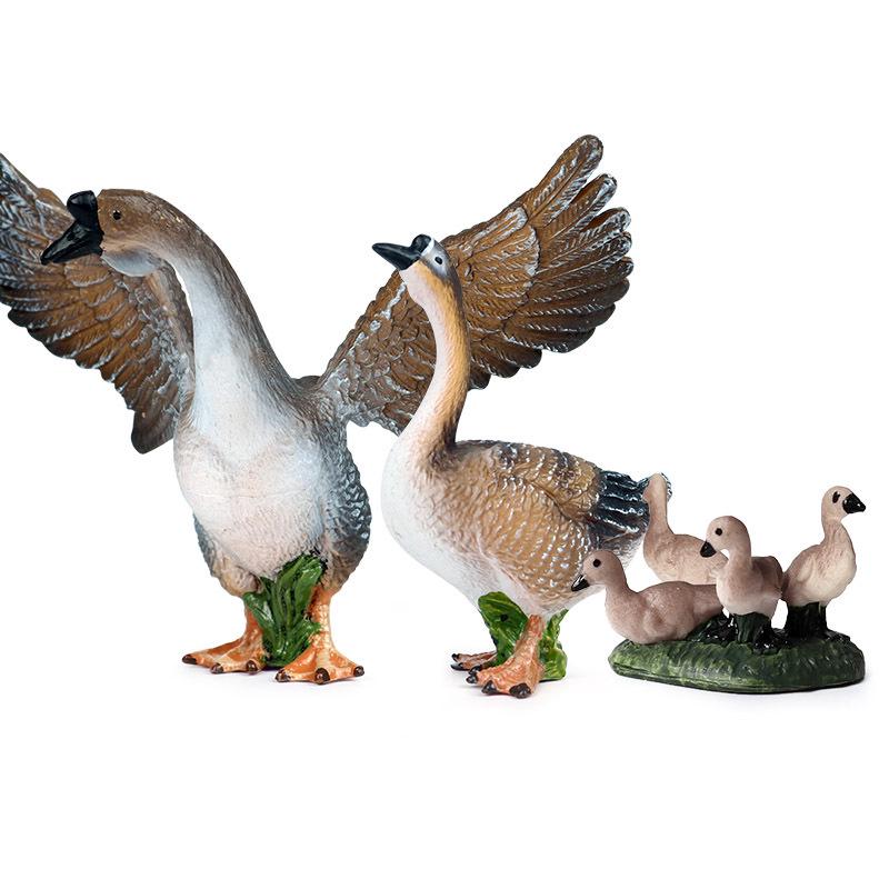 Cross-Border Children's Farm Goose Action Figure Set: Animal Model Toy Ornaments.