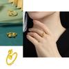 Dazzling Brass Gold Plated Two Worlds Joy Ring Feminine Open Lotus Design