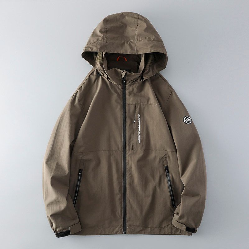 Outdoor Soft Shell Parka Outdoor Jacket Coat Male Trendy Spring & Fall American Waterproof Jacket Export Export Men's Trench Coat