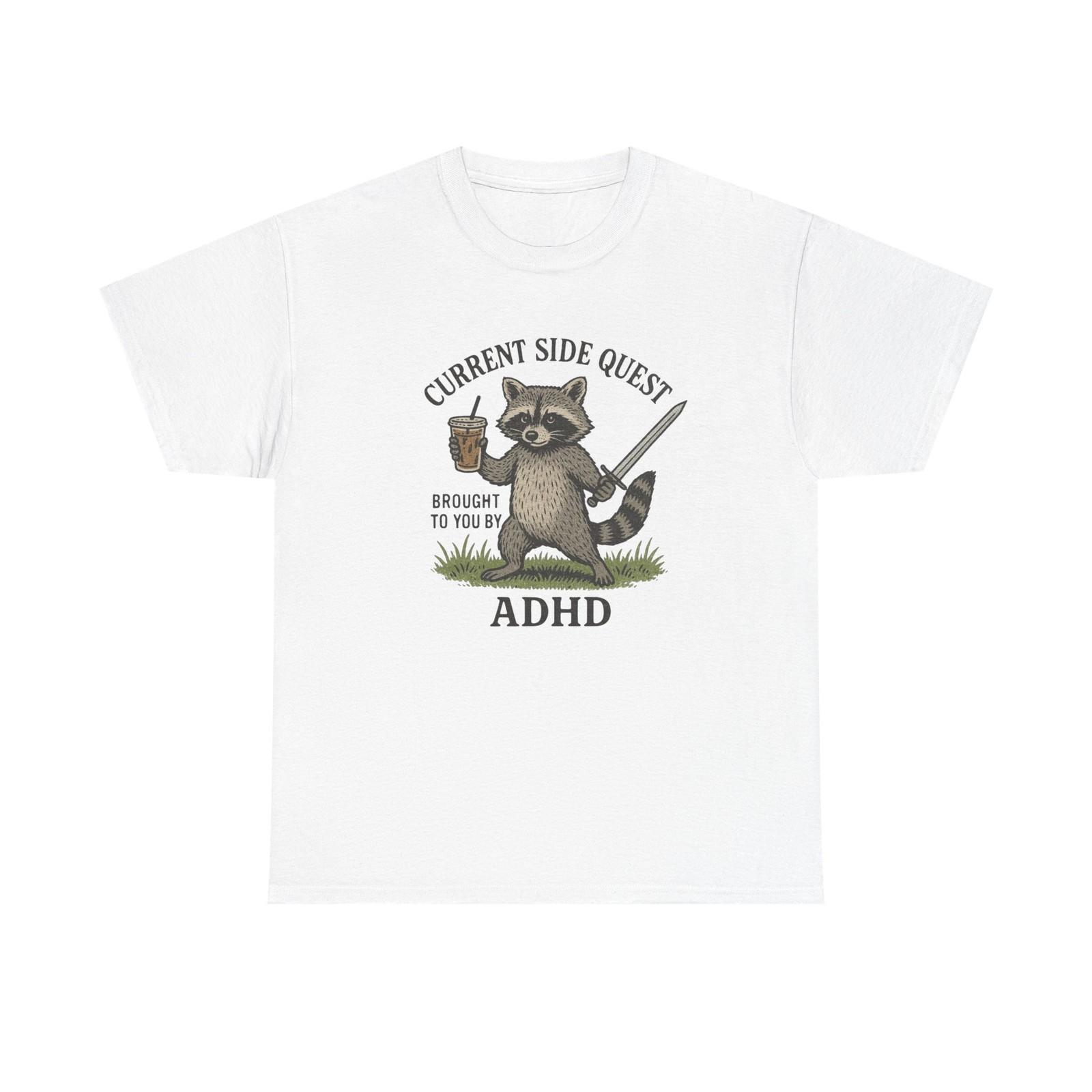 

Funny ADHD Side quests Graphic T Shirt Mens Womens Tees Top Unisex Heavy Cotton Tee Gift Vintage S