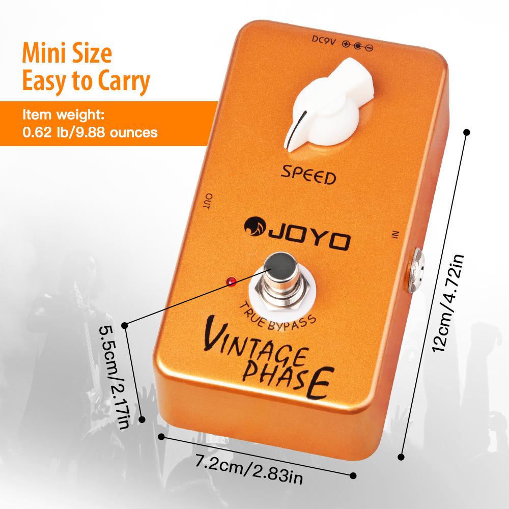 JOYO JF-06 Vintage Phaser Guitar Effect Pedal 70's Classic Phaser Sounds with Speed Control Knob Guitar Parts and Accessory