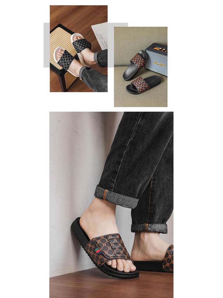 Men's Adjustable Trendy EVA Slippers: High-End, Indoor/Outdoor Summer Style with Magic Tape