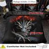 2/3Pcs Mysterious Dragon Print Duvet Cover Set King Queen Size Polyester Bedding with Pillowcases Machine Washable for Bedroom