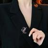 Butterfly Brooch Dazzling Rhinestone Inlay Zinc Alloy Pin Suits Coats Sweaters Scarves Badge Outfit Accessory