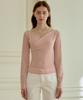 Hillioteu Wrap V Off-Shoulder T-Shirt_Pink