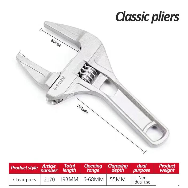 Bathroom Wrench Universal Wrench Big Opening and Toothed Anti-skid Dual-purpo for Maintaining Bathroom Facilitie
