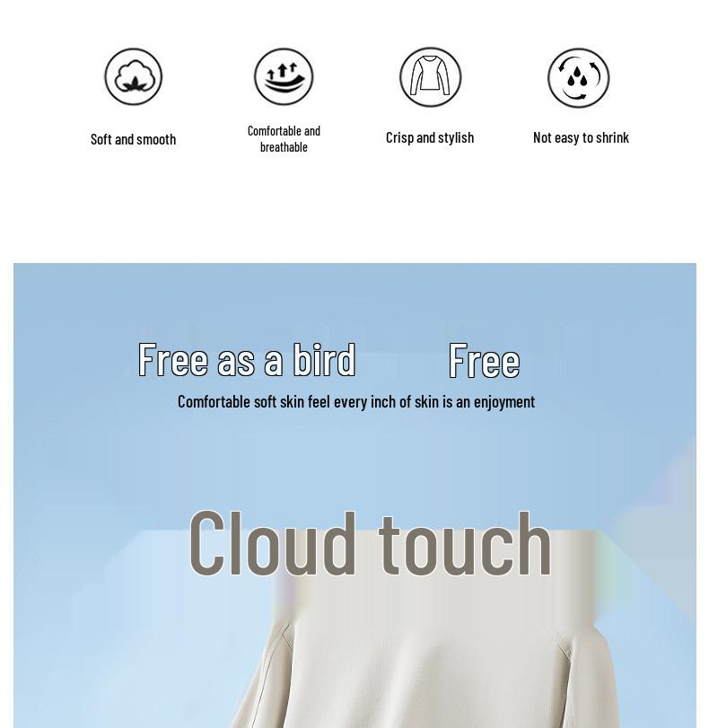 270G Mercerized Cotton Men's Long Sleeve T-Shirt - Solid Color, Round Neck, Autumn/Spring Top