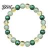 Adjustable Jewelry for Men Women 8mm Faux Crystal Beaded Bracelet Natural Stone Round Beads Healing Unique Textured Wrist Ornaments Green Gemstones