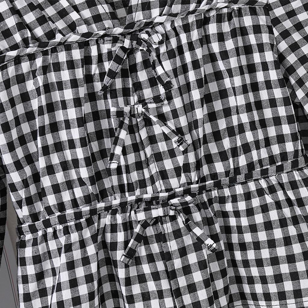 Girls' Outfit Children's Clothing Autumn New Sweet Artistic Style Plaid Long Sleeve Top with Lace Wide-Leg Pants