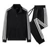 Unisex Gestreiftes Sweatshirt-Set für Herren- und Damen-Frühlings- und Herbstsport